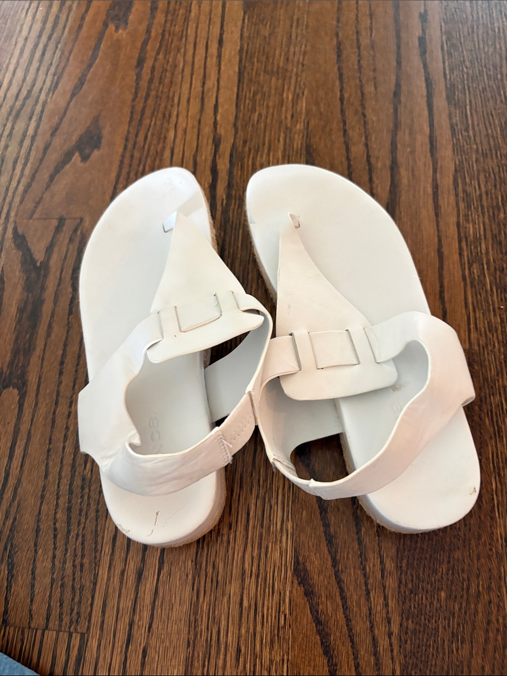 Vince White Leather Slide Sandals